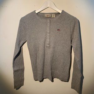 Gray Half-Button Long Sleeve Shirt / Sweater